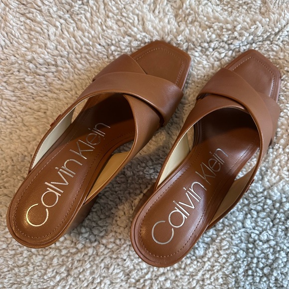 Calvin Klein Shoes - Calvin Klein Women's Tan Mules